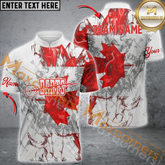 Maxcorners Darts Pattern Grunge Canada Flag Smoke Customized Name 3D Polo Shirt For Men