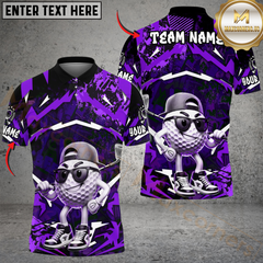 Maxcorners Street Swing Golf Polo Funny Golf Polo Shirt, Customized Name & Team Name 3D Shirts (4 Colors)