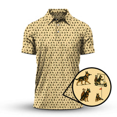 Maxcorners German Shepherd Golf Shirt For Men, Funny Pattern Golf Shirt, Dog Golf Shirt