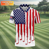 Maxcorners American Flag Custom Golf Polo Shirt, Funny Golf Shirt, Gift For Golfers