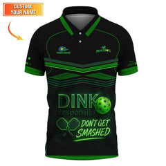 Maxcorners Funny Pickleball Shirt, Custom Name Pickleball Jersey, Dink Responsibly Pickleball Shirts LM0509