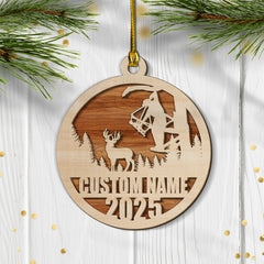 Maxcorners Personalized Bow Hunter Ornament 2025 - Custom Name Gift for Deer Hunters LM0110