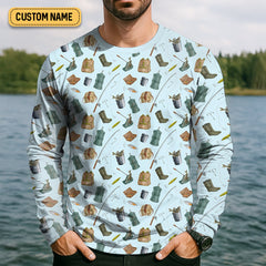 Maxcorners Fishing Tools Custom Fishing Shirt, Performance Fishing Shirts, SPF Shirt For Men, Fishing Gifts For Men