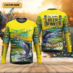 Maxcorners Just Another Beer Drinker With A Fishing Problem Men's Fishing Shirt, UPF Fishing Shirt, Fishing Gifts For Men