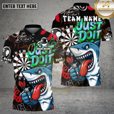 Maxcorners Shark Dartboard Graffiti Just Do It Multioptions Personalized Name, Team Name Unisex 3D Shirt (4 Colors)