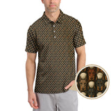 Maxcorners Dog Golf Shirt - Crazy Golf Polos For Men - Doberman Pattern Golf Shirt
