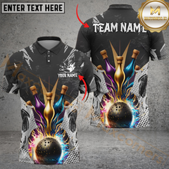 Maxcorners Bowling Digital Multicolor Personalized Name, Team Name 3D Shirt