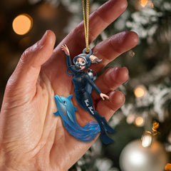 Maxcorners Diving Home Decor, Christmas Ornament, Personalized Ornament 3 2D Flat LM2111