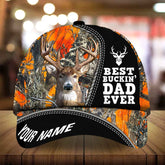 Maxcorners Best Buckin' Dad Ever Deer Hunting Camo Pattern 3D Multicolor Personalized Cap