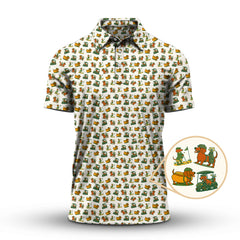 Maxcorners Dachshund Pattern Golf Shirt – Funny Dog Golf Polos For Pet Lovers - Golf Gift For Golfers