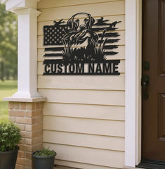 Maxcorners Personalized Hunting Dog Metal Sign WITH LED/WITHOUT LED - Duck Retriever Wall Decor LM0110