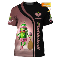 Maxcorners Custom Pink & Black Pickleball Shirt – Funny Pickle Queen Design for Women – Personalized Athletic Tee for Confident Players