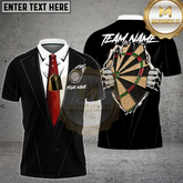 Maxcorners Dart Shirt Tuxedo Style Hidden Dartboard Multioptions Personalized Name, Team Name Unisex 3D Shirt (4 Colors)