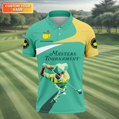 Maxcorners Master Tournament Custom Men's Golf Polo Shirt, Golf Gifts For Dad