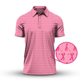 Maxcorners Pattern Golf Shirt, Breast Cancer Golf Shirt For Golfer, Crazy Golf Shirt For Men