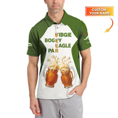 Maxcorners Golf And Beer Shirt, Custom Golf Polos For Men, Funny Golf Shirts For Beer Lovers