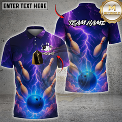 Maxcorners Bowling Electric Storm Multicolor Customized Name, Team Name 3D Shirts