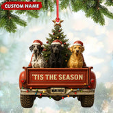 Maxcorners Personalized Hunting Dogs Truck Ornament, Custom Name Christmas Gift for Dog Lovers LM0411