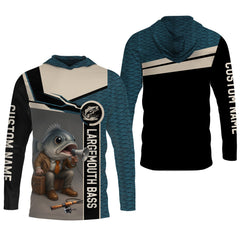 Maxcorners Fish Scale Pattern Largemouth Bass Fishing SPF Shirt, Men Button Down Shirt, Presents For Fishermen