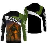 Maxcorners Bassquatch Bigfoot Fishing Shirt, SPF Shirt For Men, Fishing Jersey, Presents For Fishermen