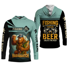 Maxcorners Fishing Solves Most Of My Problems Beer Solves The Rest SPF Shirt, Funny Fishing Shirt, Fishing Shirts For Men