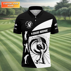 Maxcorners Swing Swear Repeat Custom Funny Golf Polo Shirt, Dad Golf Gifts