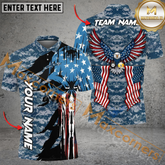 Maxcorners Ball 8 And 9 Eagle Flag Skull Billiard Jersey Mutiloption Personalized Name, Team Name 3D Polo Shirt