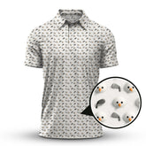 Maxcorners Christmas Golf Shirt, Golf Ball Snowman Shirt, Funny Pattern Golf Shirt For Men