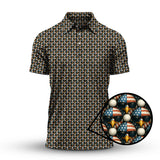 Maxcorners American Flag Eagle And Golf Ball Pattern Golf Polos, USA Golf Shirt, Crazy Golf Shirt For Men