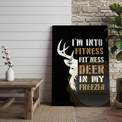 Maxcorners Funny Hunting Canvas Wall Art - I'm Into Fitness Deer in Freezer Print