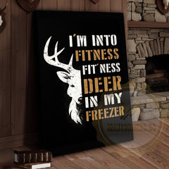 Maxcorners Funny Hunting Canvas Wall Art - I'm Into Fitness Deer in Freezer Print