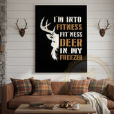 Maxcorners Funny Hunting Canvas Wall Art - I'm Into Fitness Deer in Freezer Print