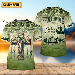 Maxcorners I Will Make You Fishers Of Men Camouflage Fishing Shirts, Fishing UPF Shirts, Christian Fishing Shirts For Men