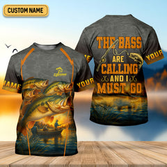 Maxcorners The Bass Are Calling And I Must Go Largemouth Bass Fishing SPF Shirt For Men, Funny Fishing Shirt