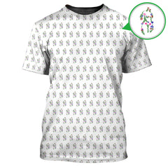 Maxcorners Flower Art Drawing Pattern Golf Polos, Funny Golf Shirt, Crazy Golf Shirts For Men