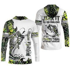 Maxcorners Jerk It Till She Swallow, Fishing Thing Hooded UPF Shirt, Funny Fishing Shirt, Fishing Shirt For Men
