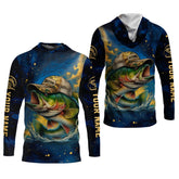 Maxcorners Bass Fishing Shirt, Camo Long Sleeve Shirt, SPF Shirt For Men, Gift For Fisherman