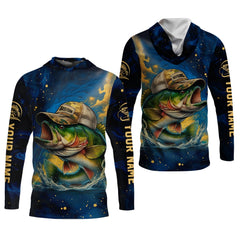 Maxcorners Bass Fishing Shirt, Camo Long Sleeve Shirt, SPF Shirt For Men, Gift For Fisherman