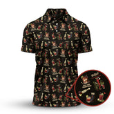 Maxcorners Golf And Transfusion Drink Pattern Polos, Transfusion Golf Shirt For Men, Funny Golf Shirts For Golfers