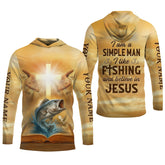 Maxcorners I Like Fishing And Believe In Jesus, Fishing UPF Shirts, Fisherman Gift, Fishing Shirts For Men