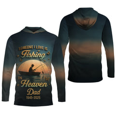 Maxcorners Fishing In Heaven SPF Shirt, Custom Fishing Shirt, Presents For Fishermen, Fishing Memorial Gift