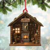 Maxcorners Personalized Hunter’s Cabin Ornament, Custom Log Cabin Christmas Decoration for Outdoor Lovers
LM0411