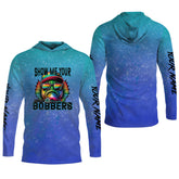 Maxcorners Show Me Your Bobbers Shirt, Blue Neon Men Fishing Shirt, Funny Fishing Shirt, SPF Shirt