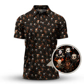 Pattern Golf Shirt For Golfer, Halloween Golf Shirt, Crazy Golf Shirt For Men, Funny Golf Shirt Of Halloween