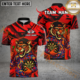 Maxcorners Streetwear Tiger With Dartboard Design Multioptions Personalized Name, Team Name Unisex 3D Shirts