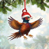 Maxcorners Christmas Pheasant Acrylic Christmas Ornament - Funny Hunting Bird Decor Gift for Hunters & Outdoor Lovers LM0411