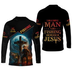 Maxcorners I Like Fishing And Believe In Jesus SPF Shirt For Men, Christian Fishing, Gift For Fisherman