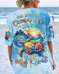 Maxcorners And Into The Ocean I Go Turtle Compass All Over Print LM2101