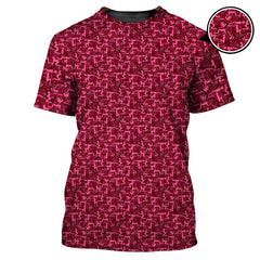 Maxcorners Funny Golf Pattern Polos, Pink Golf Shirt For Men, Golf Gift For Golfers
