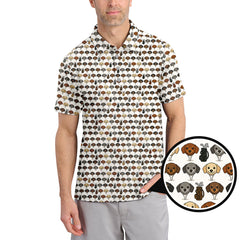 Maxcorners Dachshund Golf Shirt, Funny Pattern Golf Shirt, Crazy Golf Shirt For Pet Lover, Golf Gift For Men